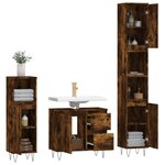 vidaXL Ensemble de meubles de salle de bain 3 Pièces Chêne fumé