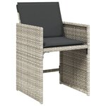 vidaXL Ensemble à manger de jardin et coussins 15 Pièces gris clair rotin