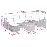 vidaXL Salon de jardin avec coussins 8 Pièces beige résine tressée