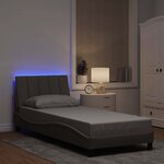 vidaXL Cadre de lit sans matelas taupe 90x200 cm tissu