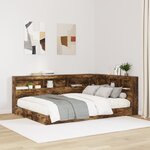 vidaXL Tête de lit de rangement Chêne fumé 135 cm Bois d'ingénierie
