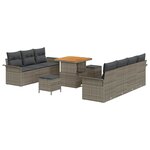 vidaXL Ensemble de canapé de jardin 10 Pièces Gris 80 x 80 x 71 cm
