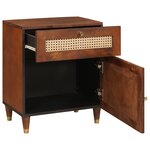 vidaXL Tables de chevet Marron Rotin et bois de mangue massif