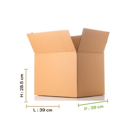 Lot de 50 cartons de déménagement double cannelure 39x39x28.5cm (x50)