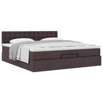 VidaXL Cadre de lit ottoman avec matelas marron foncé 200x200 cm tissu