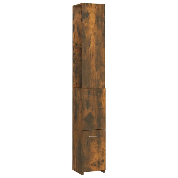 vidaXL Armoire de bain chêne fumé 25x26 5x170 cm bois d'ingénierie