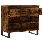vidaXL Armoire à chaussures Chêne fumé 70x36x60 cm Bois d'ingénierie