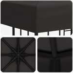 vidaXL Pavillon 3 x 3 m Anthracite Polyester et Acier 190 gsm