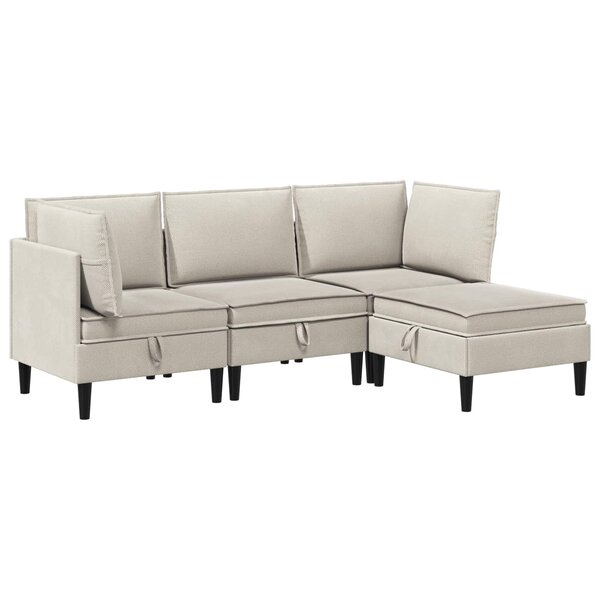 vidaXL Ensemble de meubles pour le salon 4 pc Avoine Tissu