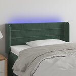 vidaXL Tête de lit à LED Vert foncé 103x16x78/88 cm Velours