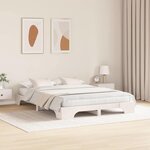 vidaXL Cadre de lit Blanc 207 x 155.5 x 17 cm Bois massif en pin