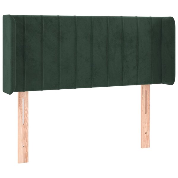 vidaXL Tête de lit avec oreilles Vert foncé 93x16x78/88 cm Velours
