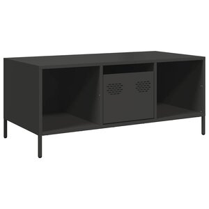 vidaXL Table basse noir 101 5x50x43 5 cm acier laminé à froid