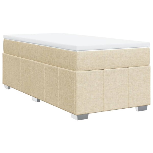 vidaXL Sommier à lattes de lit et matelas Crème 90x190 cm Tissu