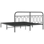 vidaXL Cadre de lit métal sans matelas et tête de lit noir 180x200 cm