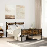 vidaXL Cadre de lit en métal sans matelas chêne fumé 120x190 cm