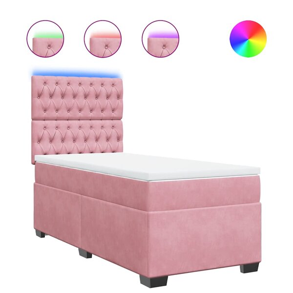 vidaXL Sommier à lattes de lit et matelas Rose 80x200 cm Velours