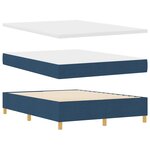 vidaXL Lit à Ressorts avec Matelas & Banc Bleu 140x190 cm Tissu