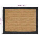vidaXL Tapis de surface Gris foncé 200 x 290 cm Jute