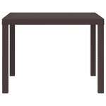 vidaXL Table de jardin pour repas Marron 100 x 100 x 73 cm polyrotin