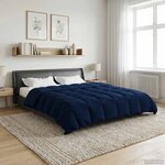 vidaXL Duvet complet toute l'année Bleu foncé 220 x 260 cm Microfibre