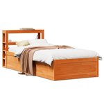 vidaXL Cadre de lit et tête de lit cire marron 100x200 cm bois de pin