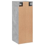 vidaXL Armoire murale gris béton 34 5x34x90 cm bois d'ingénierie