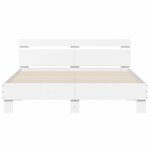 vidaXL Cadre de lit avec LED sans matelas blanc 140x190 cm