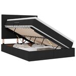 vidaXL Lit de rangement LED avec matelas Noir 140 x 200 cm Tissu