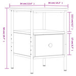vidaXL Table de chevet chêne marron 34x36x50 cm bois d'ingénierie