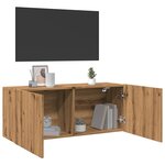 vidaXL Meuble TV mural chêne artisanal 100x30x41 cm