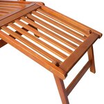 vidaXL Chaise longue d'extérieur repose-pied et coussin Acacia solide