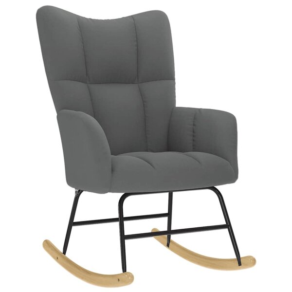 vidaXL Chaise à bascule Gris foncé Tissu
