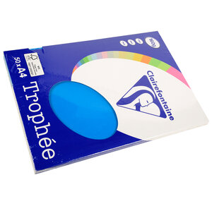 Ramette 50 Feuilles Papier 160g A4 210x297 mm Bleu turquoise TROPHÉE