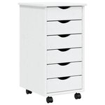 vidaXL Armoire roulante avec tiroirs MOSS blanc bois de pin solide