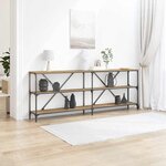 vidaXL Table Console avec étagère chêne artisanal 200 x 30 x 75 cm