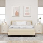 vidaXL Lit boxspring avec matelas avec matelas Crème 160 x 200 cm