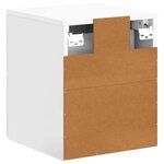 vidaXL Cabinet de chevet mural Blanc brillant 34 5 x 33 x 40 cm
