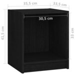 vidaXL Table de chevet Noir 35 5x33 5x41 5 cm Bois de pin massif
