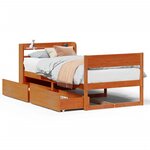 vidaXL Cadre de lit sans matelas cire marron 75x190 cm bois pin massif