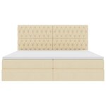 vidaXL Lit avec rangement et matelas Crème 200 x 200 cm Polyester