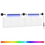 vidaXL Tête de lit suspendue Avec lumière LED Blanc Tissu