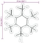 Vidaxl flocon de neige de noël avec led 2 pièces blanc chaud 27x27 cm