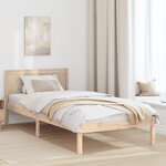 vidaXL Cadre de lit simple en bois de pin Naturel Bois de pin massif