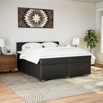vidaXL Sommier à lattes de lit avec matelas Noir 200x200 cm Similicuir