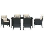 vidaXL Ensemble de salle à manger pour jardin 7 Pièces Noir Poly rotin