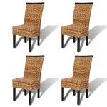 vidaXL Chaises à manger lot de 4 bois solide de manguier et abaca