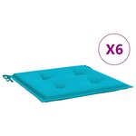 vidaXL Coussins de chaise de jardin lot de 6 turquoise 40x40x4cm tissu