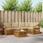 vidaXL Ensemble de canapé d'angle avec coussin 6 Pièces Naturel et Beige