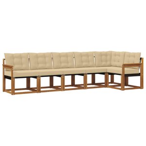 vidaXL Ensemble de canapés d'extérieur 6 pc Naturel et Beige
